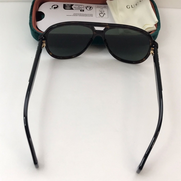 New - 💯 Original Gucci GG0463S Men's Aviator Sunglasses, Brown/Green - Picture 8 of 15